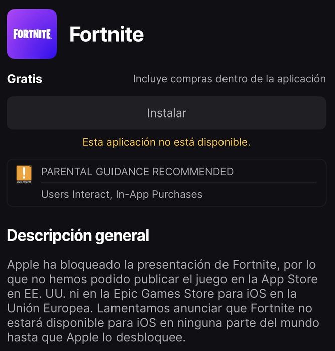 Fortnite sigue sin aparecer en los iPhone y iPad de Apple